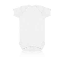 Baby Short Sleeve Bodysuit in White