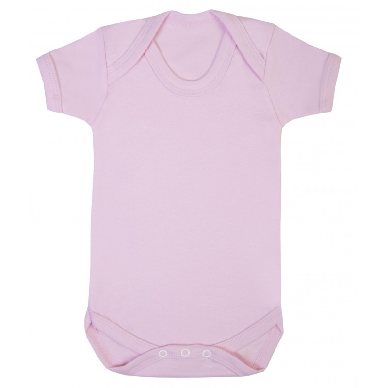 Baby Short Sleeve Bodysuit in Pink by Kids Wholesale Clothing