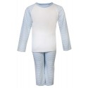 Light Blue Stripe Long Raglan Sleeve Pyjama Set