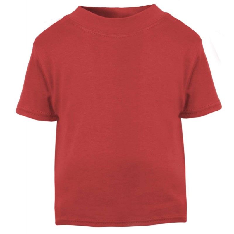 Baby and Toddler Blank Short Sleeve Tee in Red by Kids Wholesale Clothing