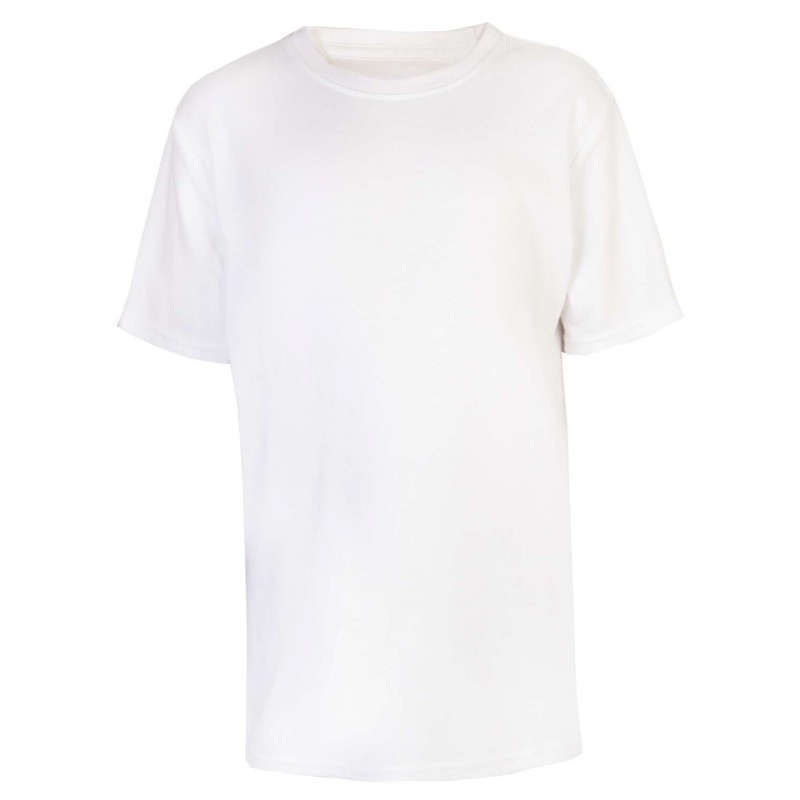 Boy's Crew Neck T-Shirt in White by Kids Wholesale Clothing