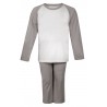 Grey Long Raglan Sleeve Pyjama Set