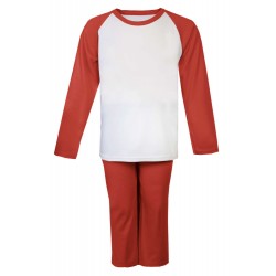 Red Long Raglan Sleeve Pyjama Set