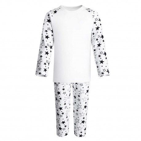 Black Stars Print Long Sleeve Pyjama Set