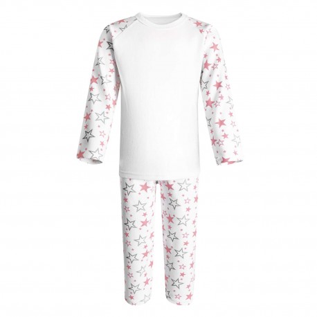 Pink Stars Print Long Sleeve Pyjama Set