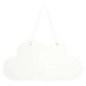 Wooden Cloud Hanging Decoration In White