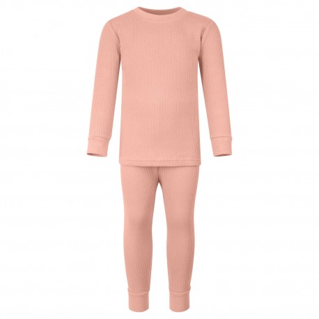 Ribbed Loungewear Set in Dusty Pink