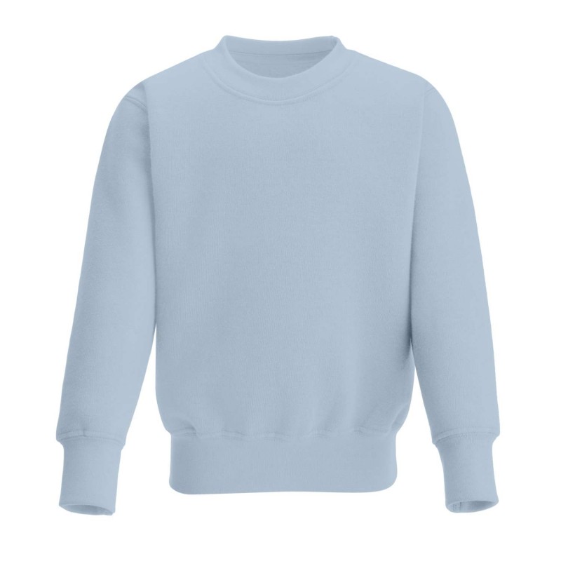 Kid's Crew Neck Fleece Sweatshirt in Dusty Blue by Kids Wholesale Clothing
