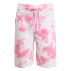 Cotton Shorts in Tie Dye Pink