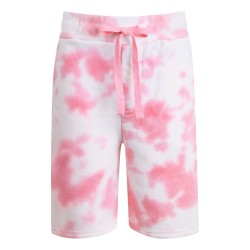 Fleece Shorts in Tie Dye Pink