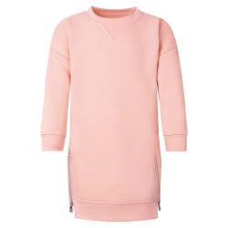 Kids's Crew Neck Fleece Sweatshirt Dress in Dusty Pink
