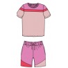 Colour Block T-shirt & Shorts Set In Pink Paradise
