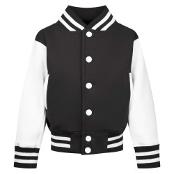 Kid's Varsity Jacket - Black/White