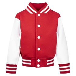 Kid's Varsity Jacket - Red/White