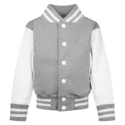 Kid's Varsity Jacket - Grey/White