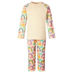 Rainbow Clouds Print Long Sleeve Pyjama Set