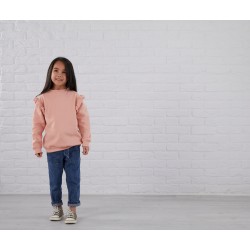Girls Frilled Sweatshirt in Dusty Pink