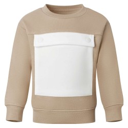 Kids's Pocket Fleece Sweater in Warm Taupe