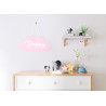 Wooden Cloud Hanging Decoration In Pink