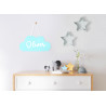 Wooden Cloud Hanging Decoration In Blue